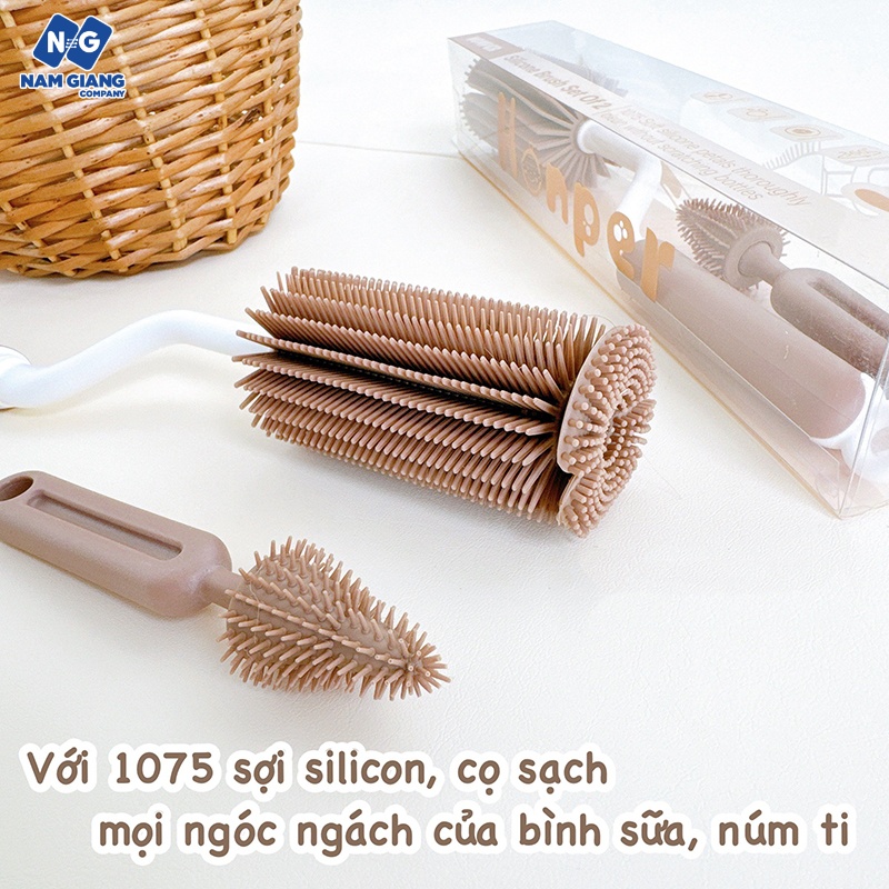 Cọ bình sữa silicon HONPER 2 chi tiết