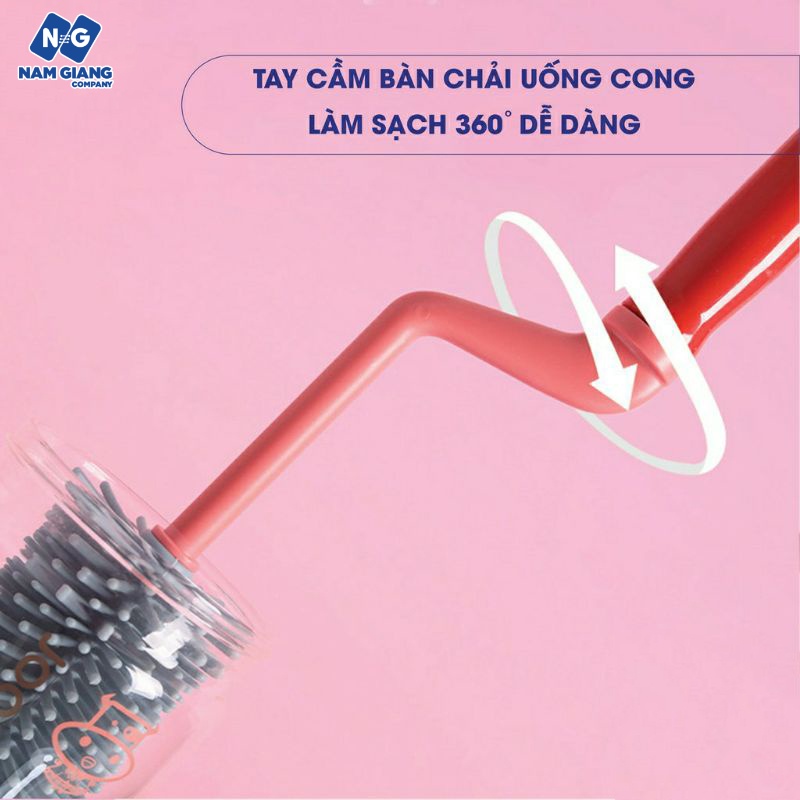 Cọ bình sữa KICHI silicon 2 chi tiết