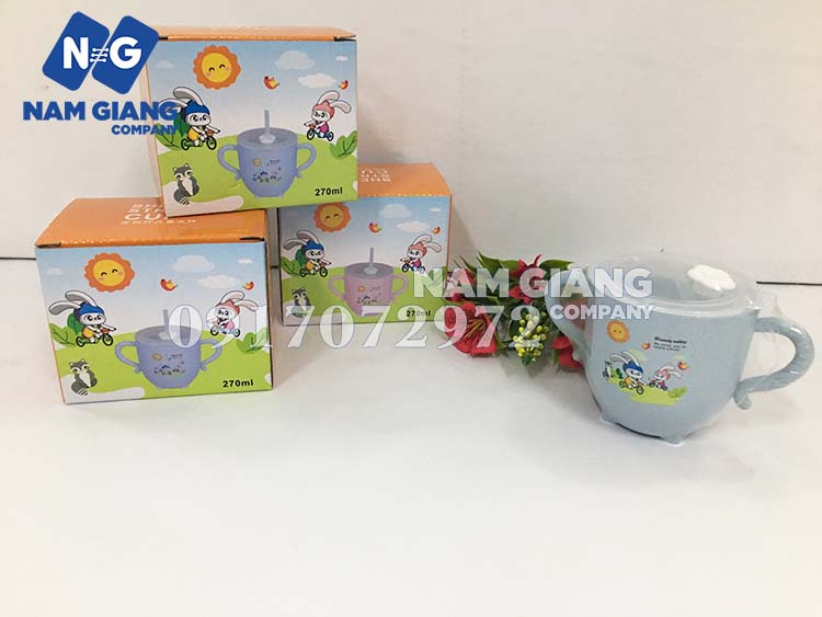 Cốc uống nước lúa mạch kèm ống hút