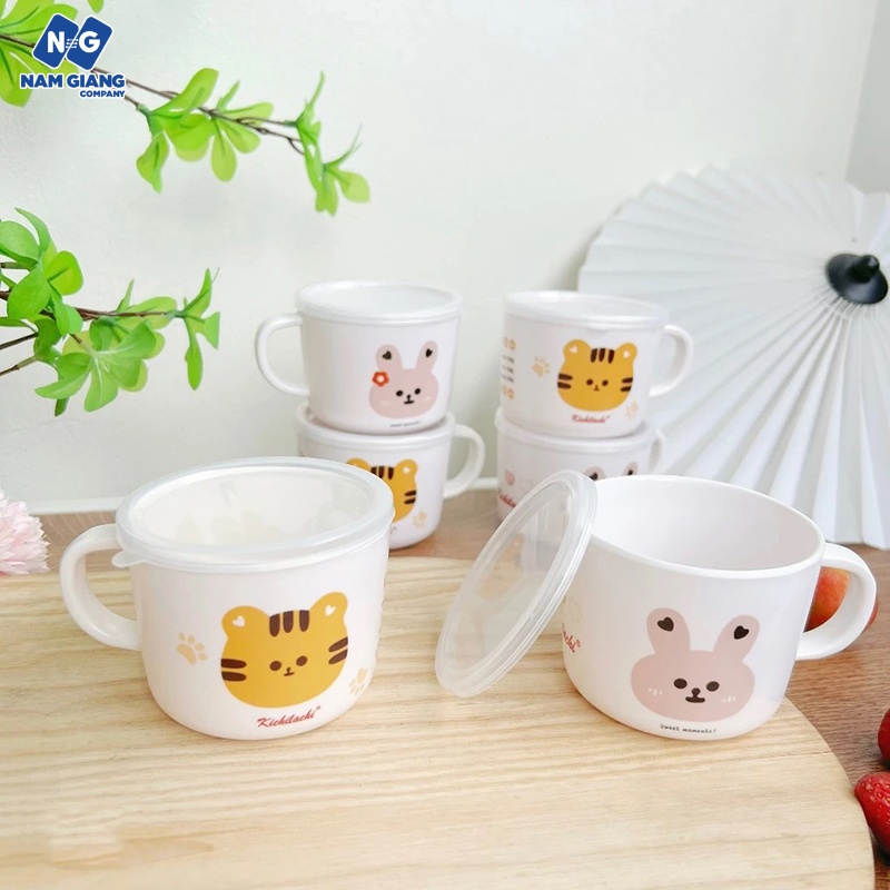Cốc uống nước phíp KICHI có nắp đậy