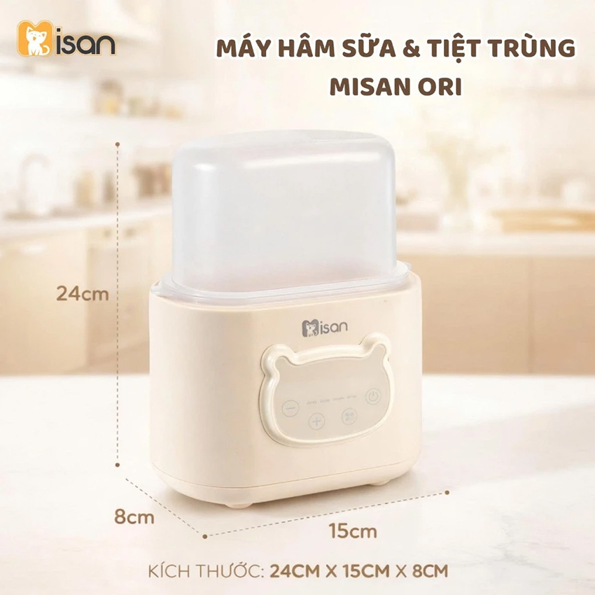 Máy hâm sữa tiệt trùng bình sữa Misan 4in1