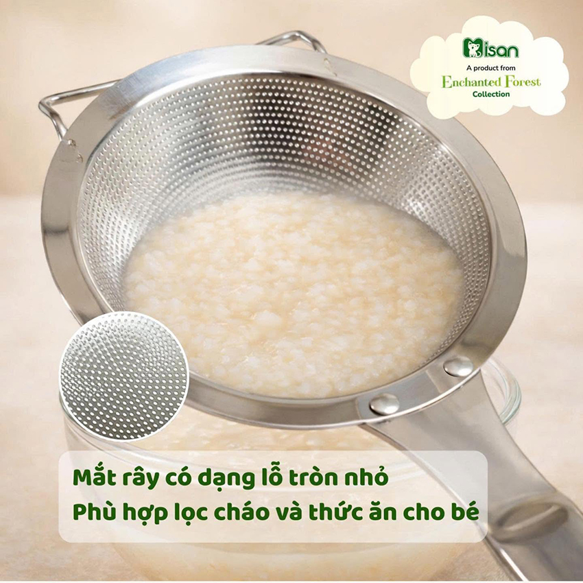 Rây lọc cháo inox 304 nguyên khối Misan