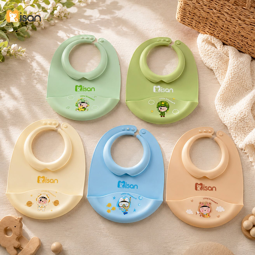 Yếm ăn dặm silicon Misan Little Dreamers