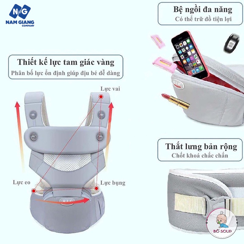 Địu em bé sơ sinh cao cấp honper 9 tư thế