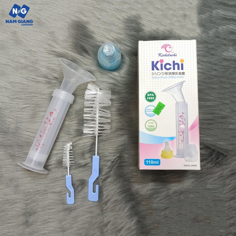 Dụng cụ hút sữa xilanh Kichi 110ml (Kèm cọ rửa)