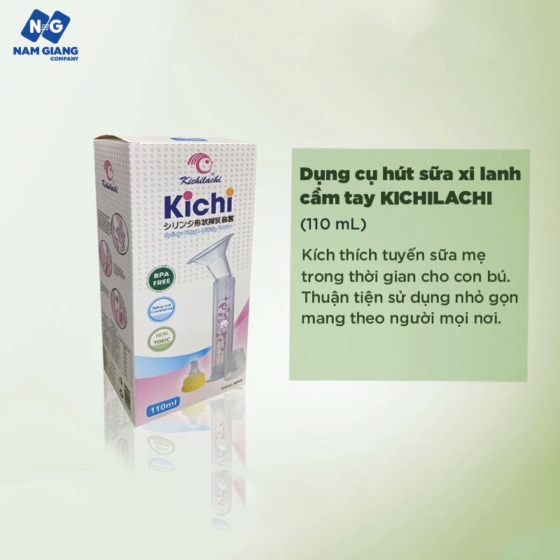 Dụng cụ hút sữa xilanh Kichi 110ml (Kèm cọ rửa)