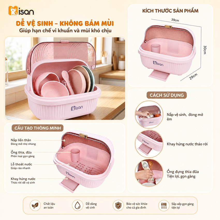 Khay úp chén bát ăn dặm Misan