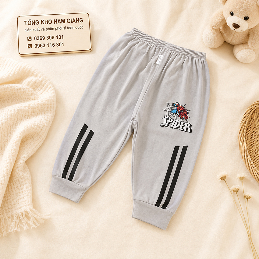 Quần dài sơ sinh thun lạnh VTKids sọc thể thao VTQD9