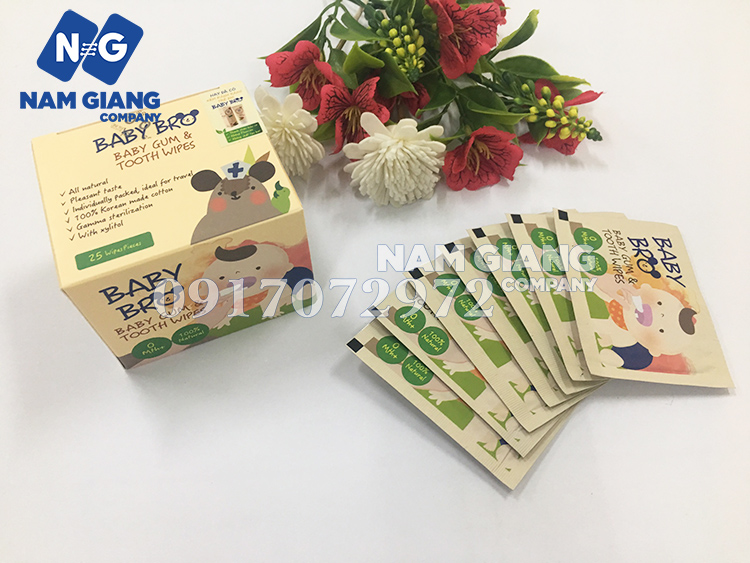 Gạc vệ sinh răng miệng Baby Bro (hộp 25c)