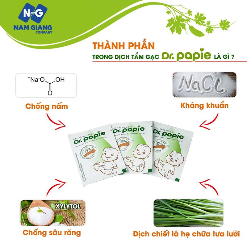 Gạc vệ sinh răng miệng dr.papie (hộp 30 gói)