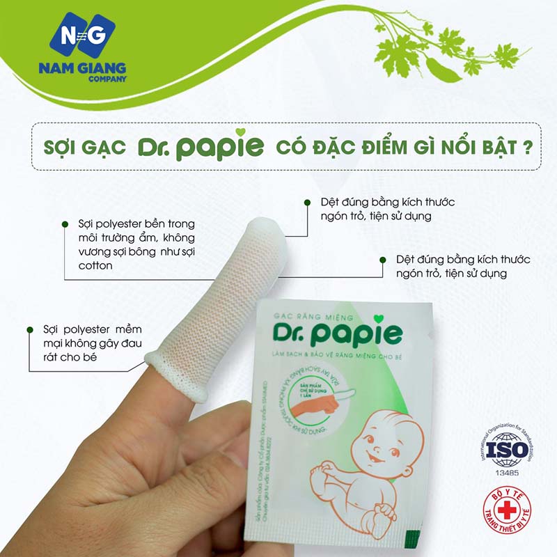 Gạc vệ sinh răng miệng dr.papie (hộp 30 gói)