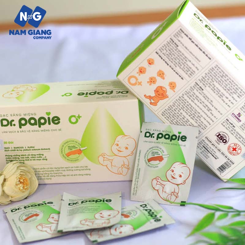 Gạc vệ sinh răng miệng dr.papie (hộp 30 gói)