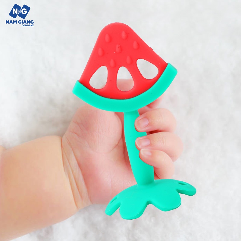 Ngậm nướu cho bé silicon hình hoa quả kèm hộp