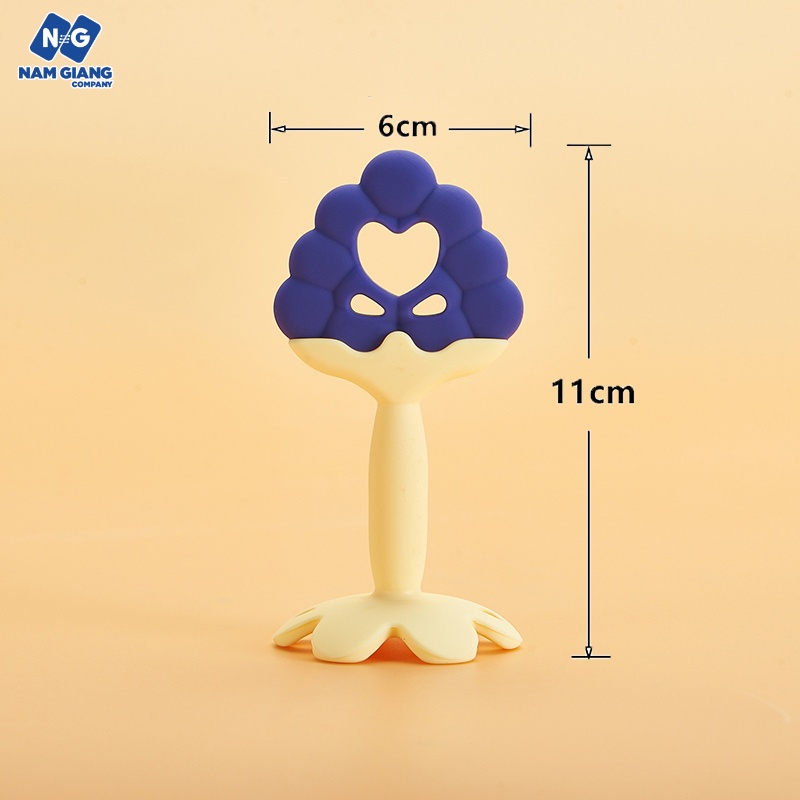 Ngậm nướu cho bé silicon hình hoa quả kèm hộp