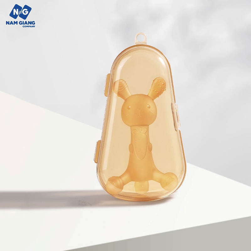 Gặm nướu silicon thỏ cà rốt kèm hộp