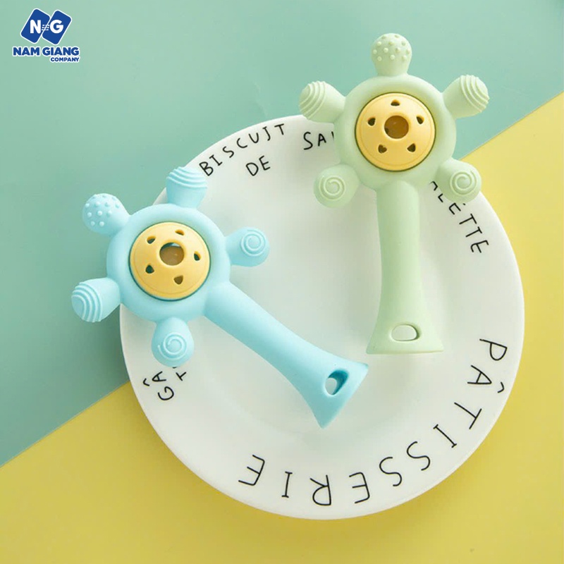 Gặm nướu xúc xắc silicon lục lạc có nhạc