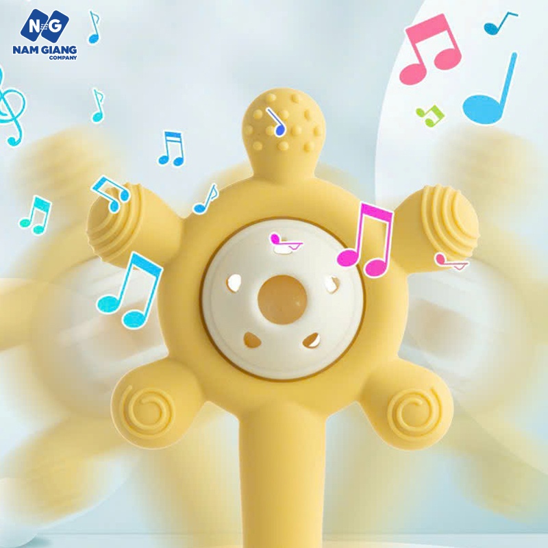 Gặm nướu xúc xắc silicon lục lạc có nhạc