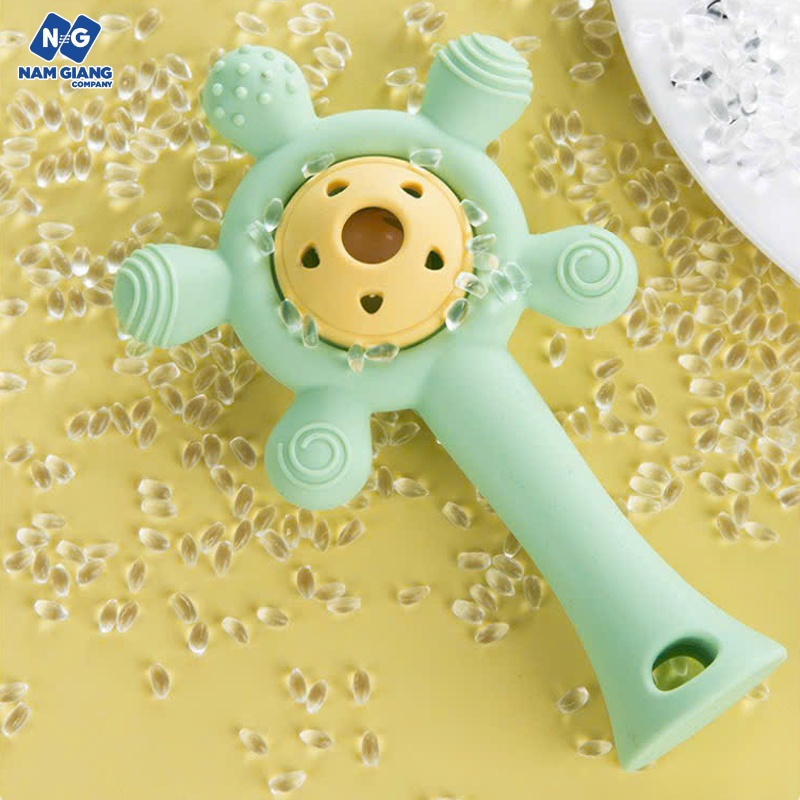 Gặm nướu xúc xắc silicon lục lạc có nhạc