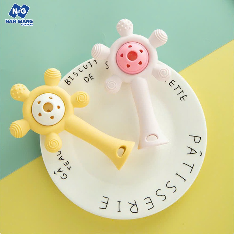 Gặm nướu xúc xắc silicon lục lạc có nhạc