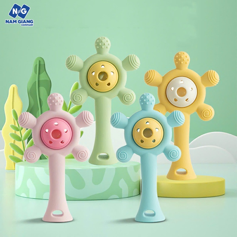 Gặm nướu xúc xắc silicon lục lạc có nhạc