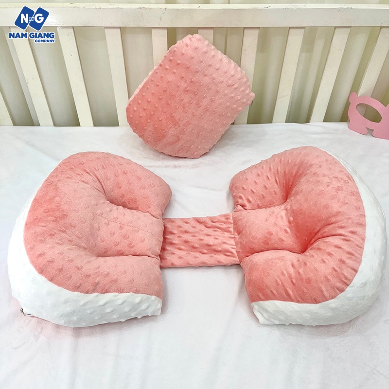 Gối bầu cánh tiên nhung kèm gối phụ