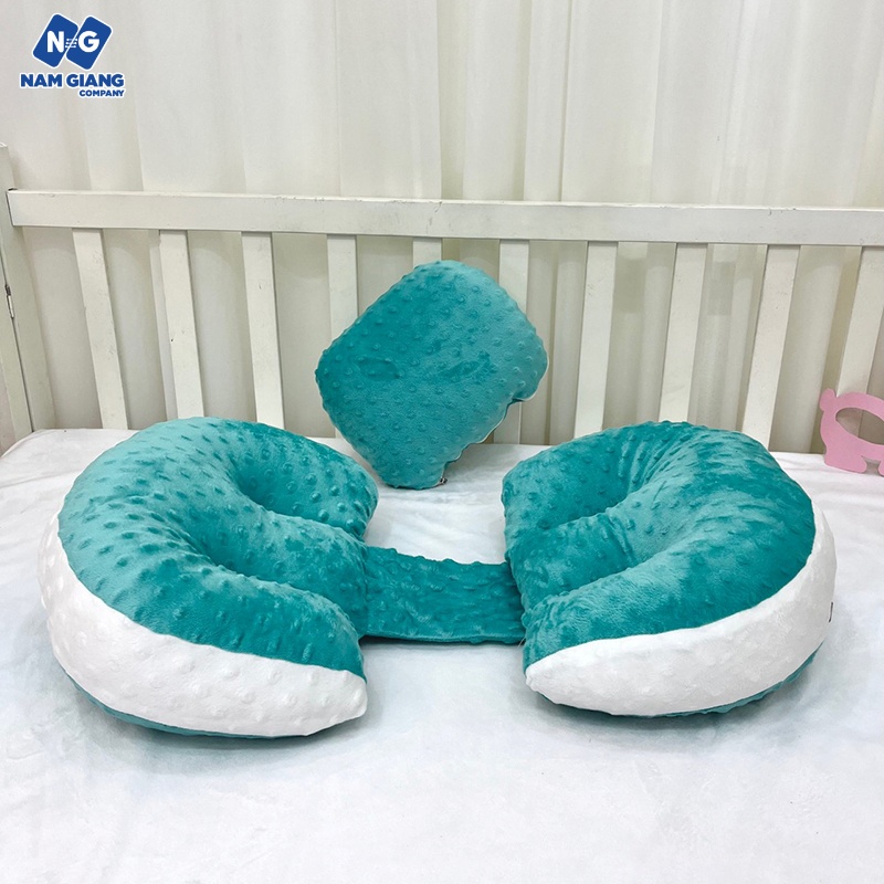 Gối bầu cánh tiên nhung kèm gối phụ