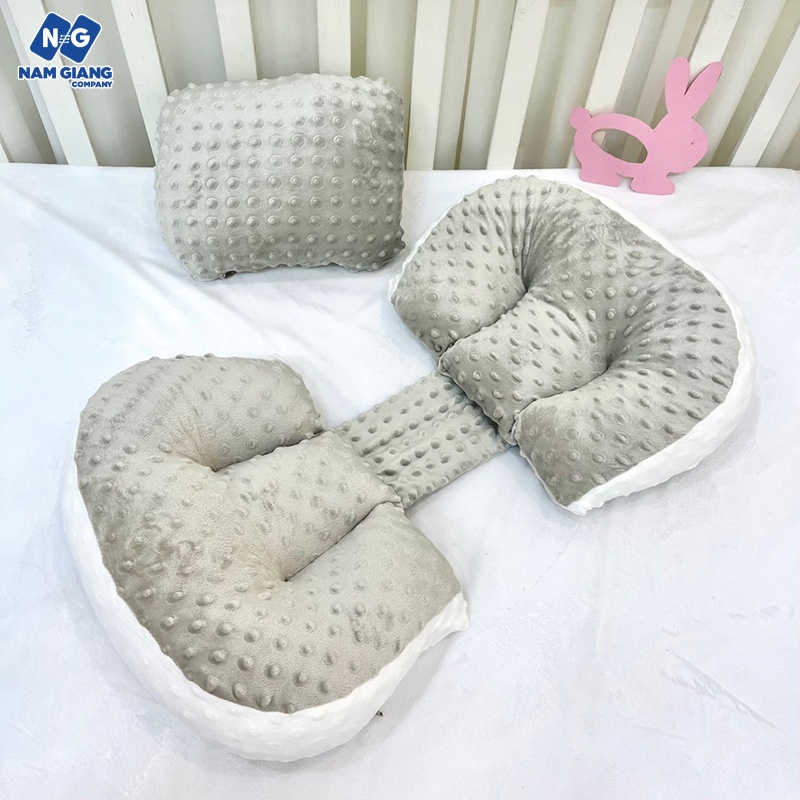 Gối bầu cánh tiên nhung kèm gối phụ