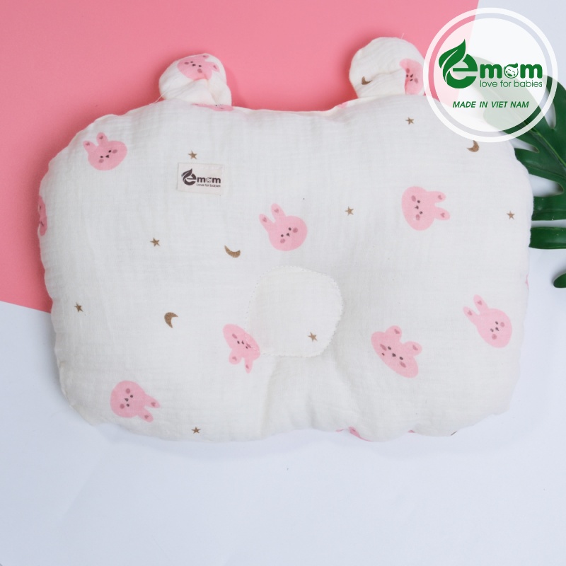 Gối bông lõm tai gấu Emom