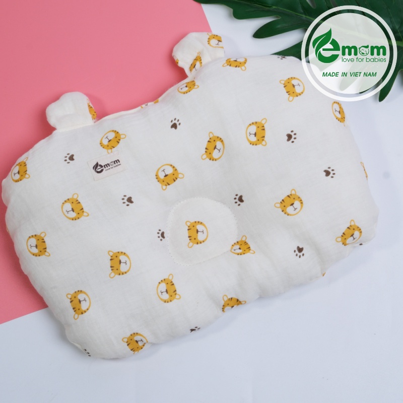 Gối bông lõm tai gấu Emom