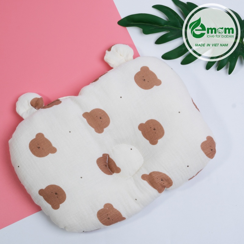 Gối bông lõm tai gấu Emom