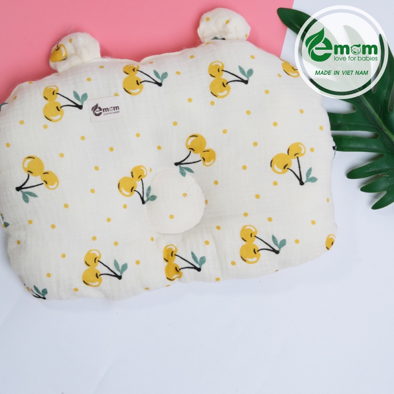 Gối bông lõm tai gấu Emom