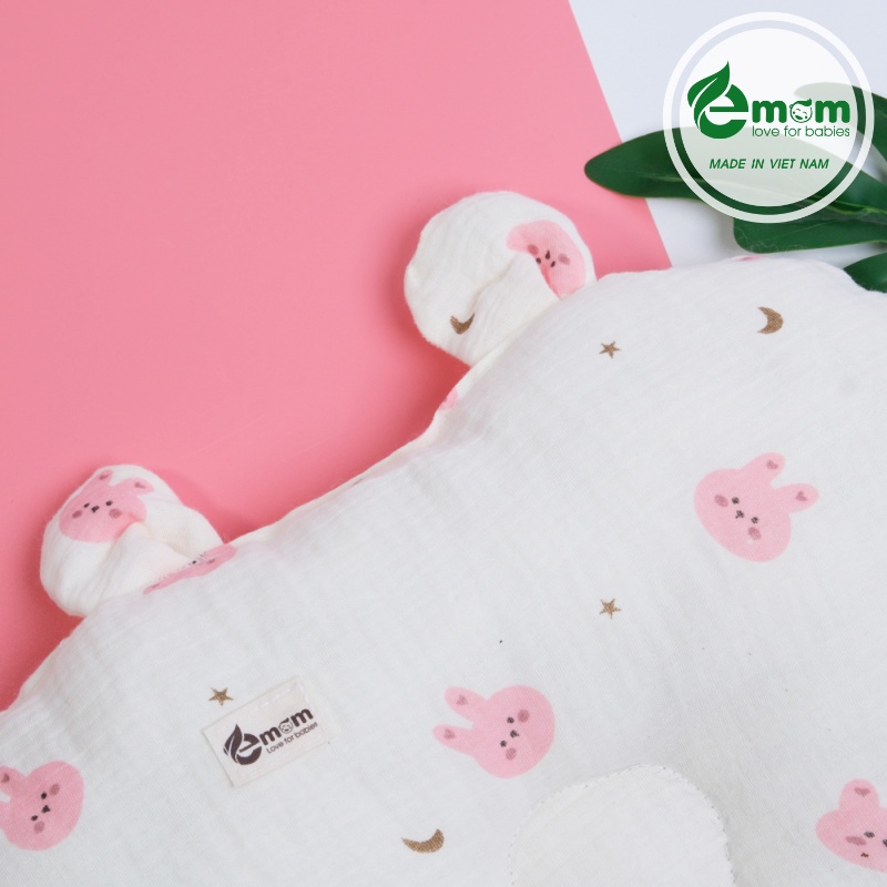 Gối bông lõm tai gấu Emom