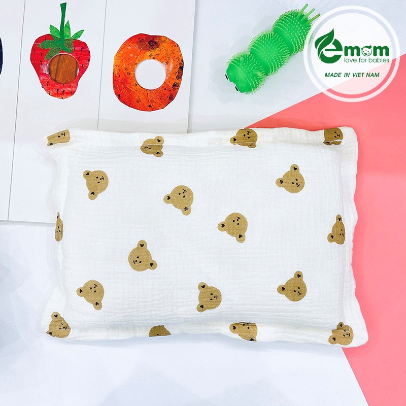 Gối bông muslin EMOM BEAUTY