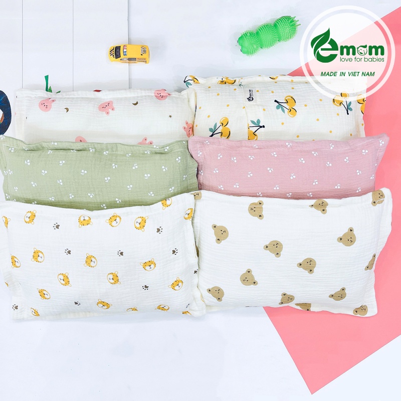 Gối bông muslin EMOM BEAUTY