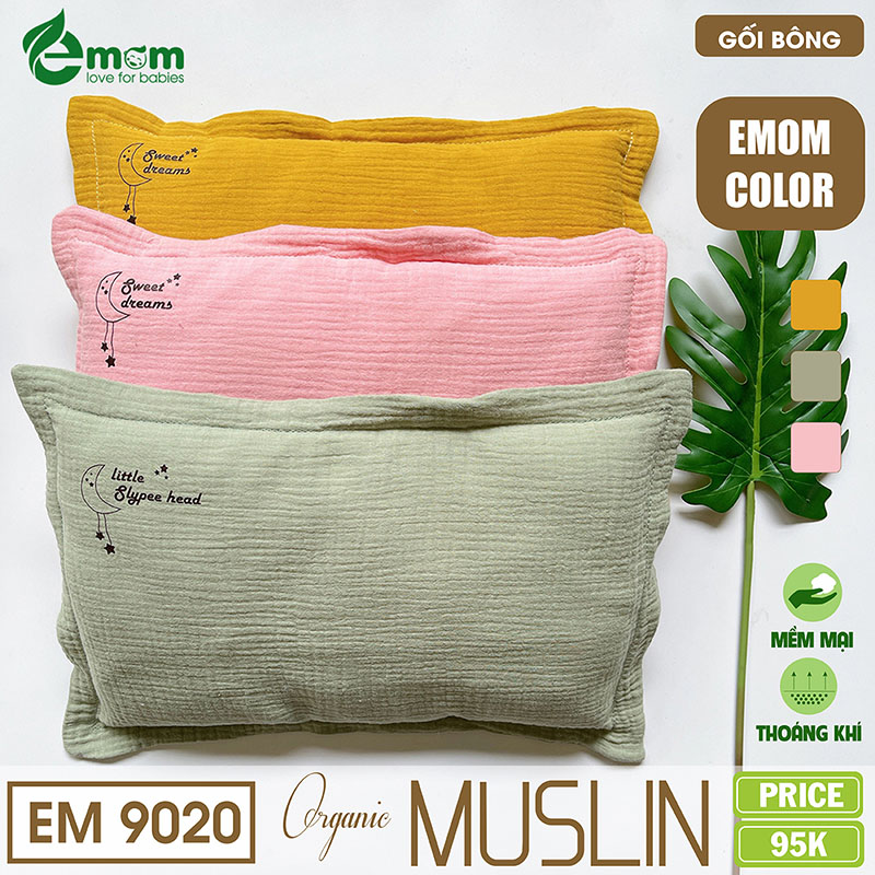 Gối bông muslin EMOM COLOR