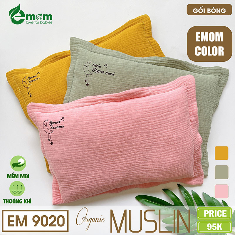Gối bông muslin EMOM COLOR