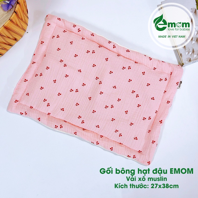 Gối bông muslin hạt đậu EMOM