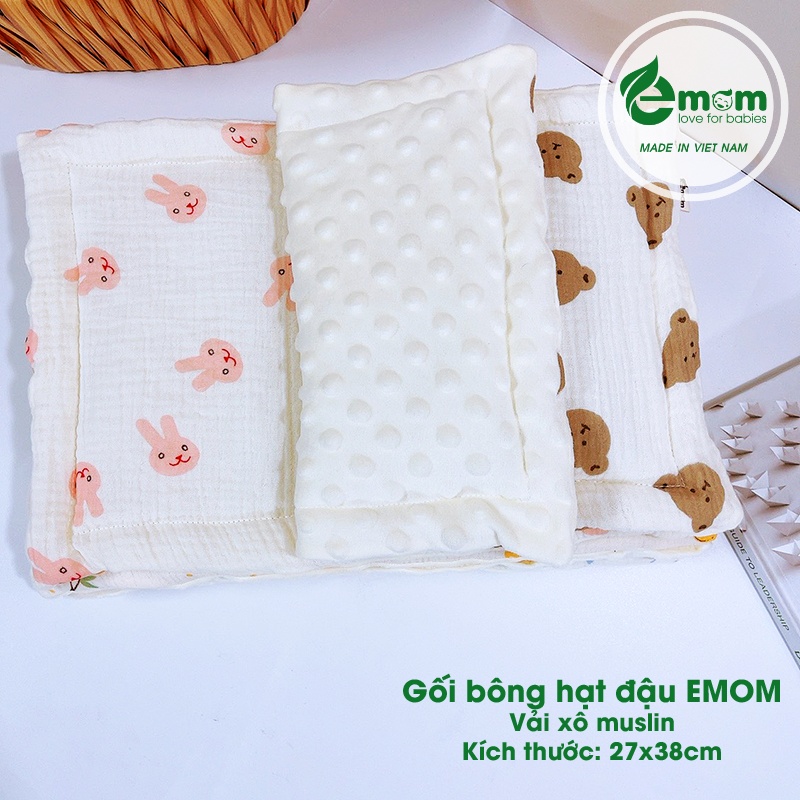 Gối bông muslin hạt đậu EMOM
