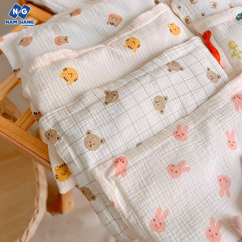 Gối vuông bông xô muslin Boona cho bé
