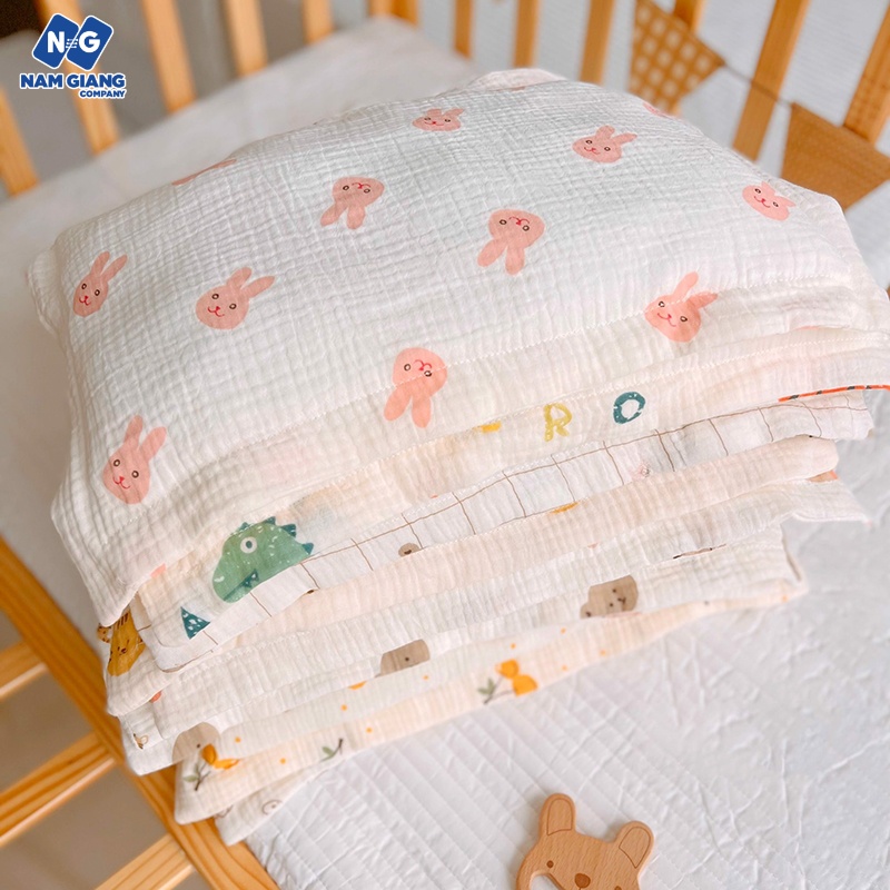 Gối vuông bông xô muslin Boona cho bé