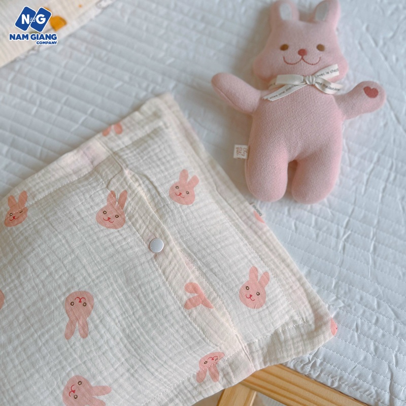 Gối vuông bông xô muslin Boona cho bé