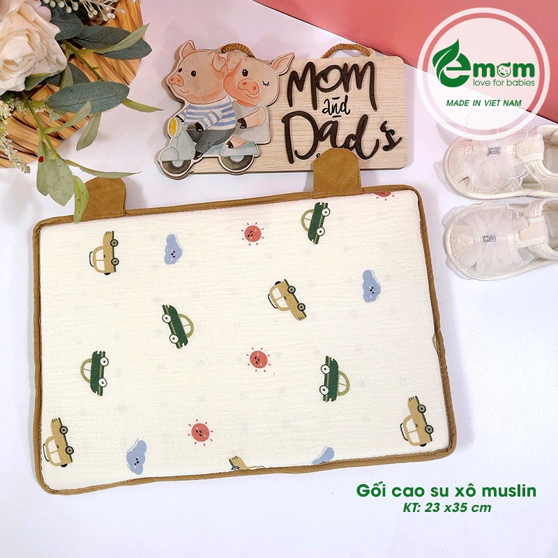 Gối cao su non muslin EMOM 23x35cm