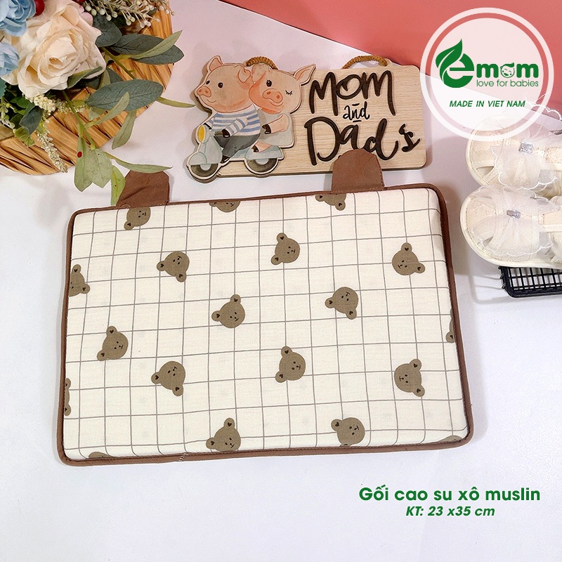 Gối cao su non muslin EMOM 23x35cm