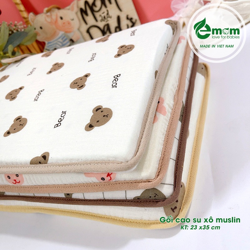 Gối cao su non muslin EMOM 23x35cm