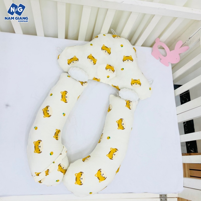 Gối chữ U (chặn) nấm xô muslin 3 chức năng