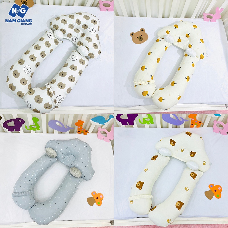 Gối chữ U (chặn) nấm xô muslin 3 chức năng