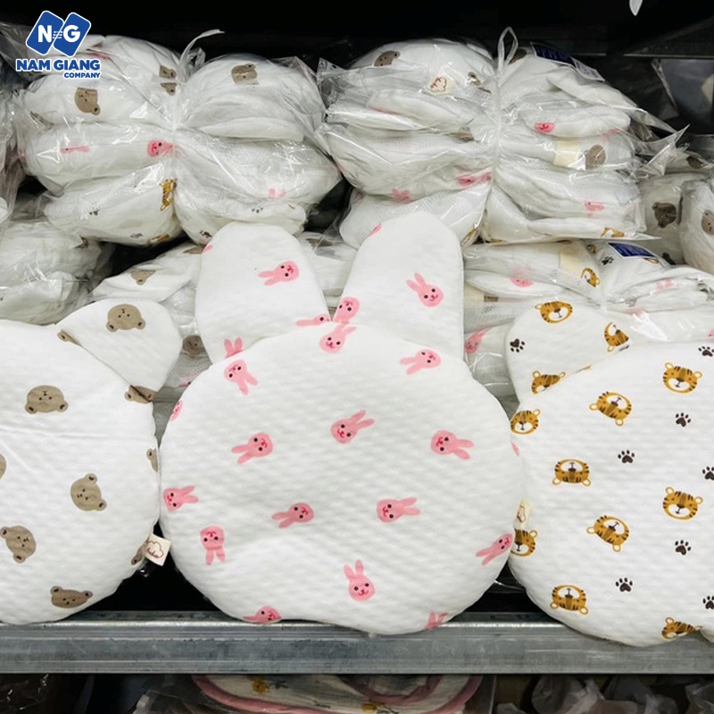 Gối trẻ em xô muslin ANCHEE tai gấu thỏ
