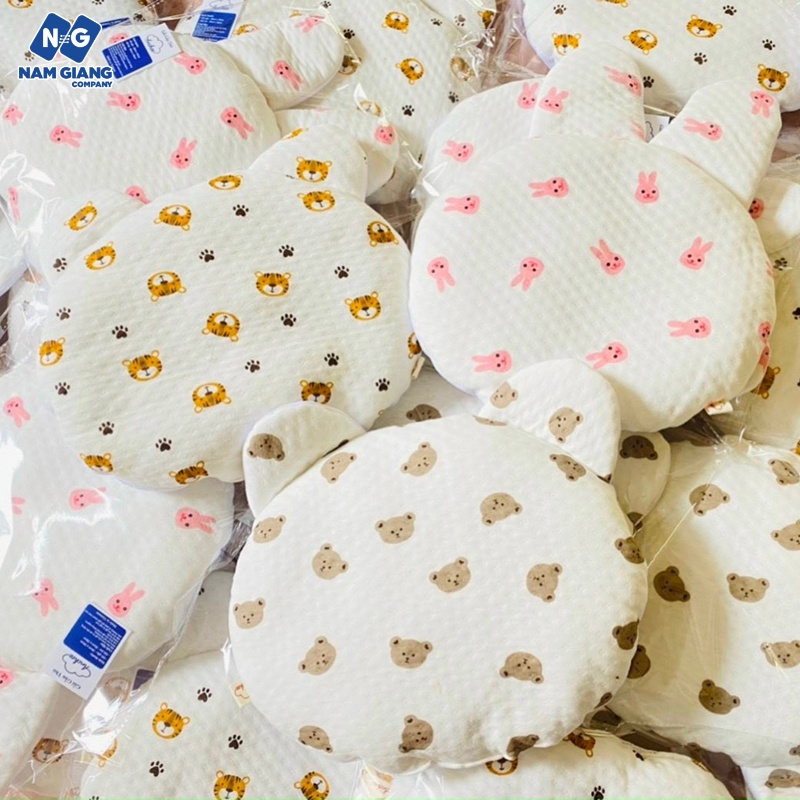 Gối trẻ em xô muslin ANCHEE tai gấu thỏ