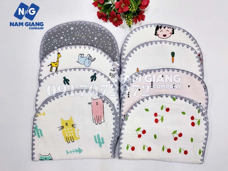 Gối xô muslin thêu viền 10 lớp