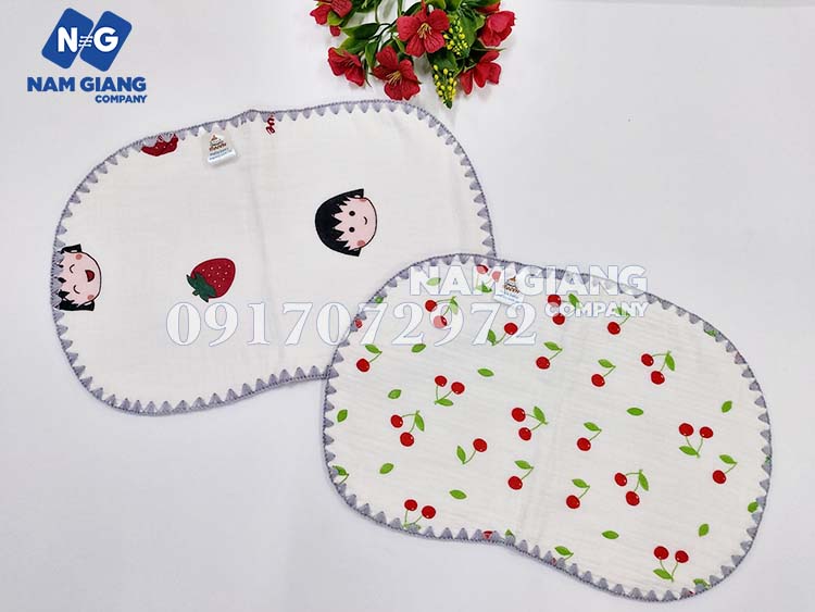 Gối xô muslin thêu viền 10 lớp